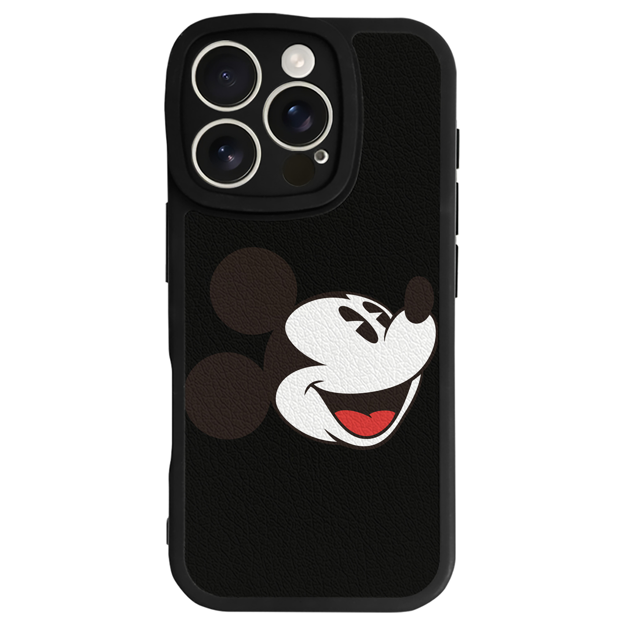 （画像用） ミッキーマウス Mickey Mouse 【iPhone 16シリーズ対応】シリコンスマホケース（レザー調） 材質：シリコン